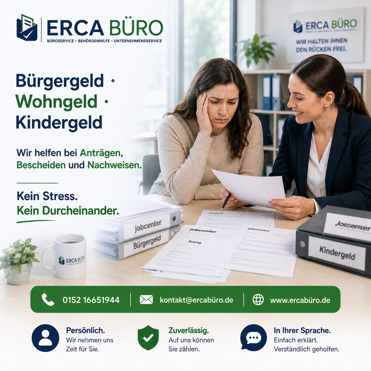 Hilfe bei Bürgergeld, Wohngeld und Kindergeld